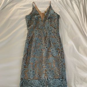 Dress The Population Lace Detail Midi Dress